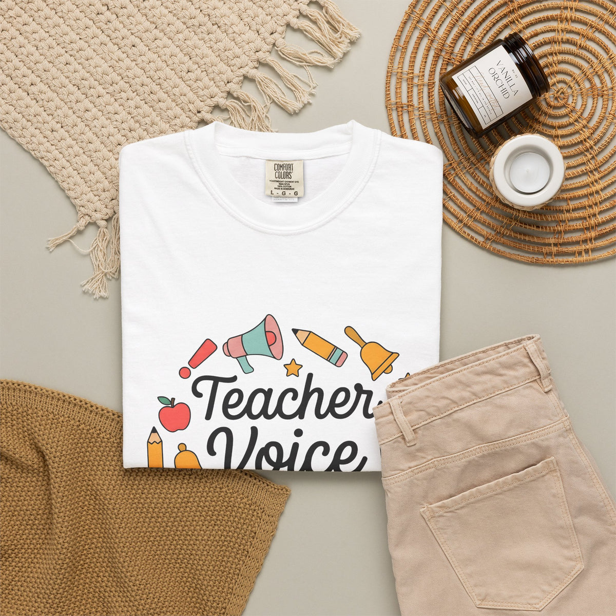 School Supplies Teacher Learning Gift Hand Drawn Stationery Educator Enthusiast T-Shirt