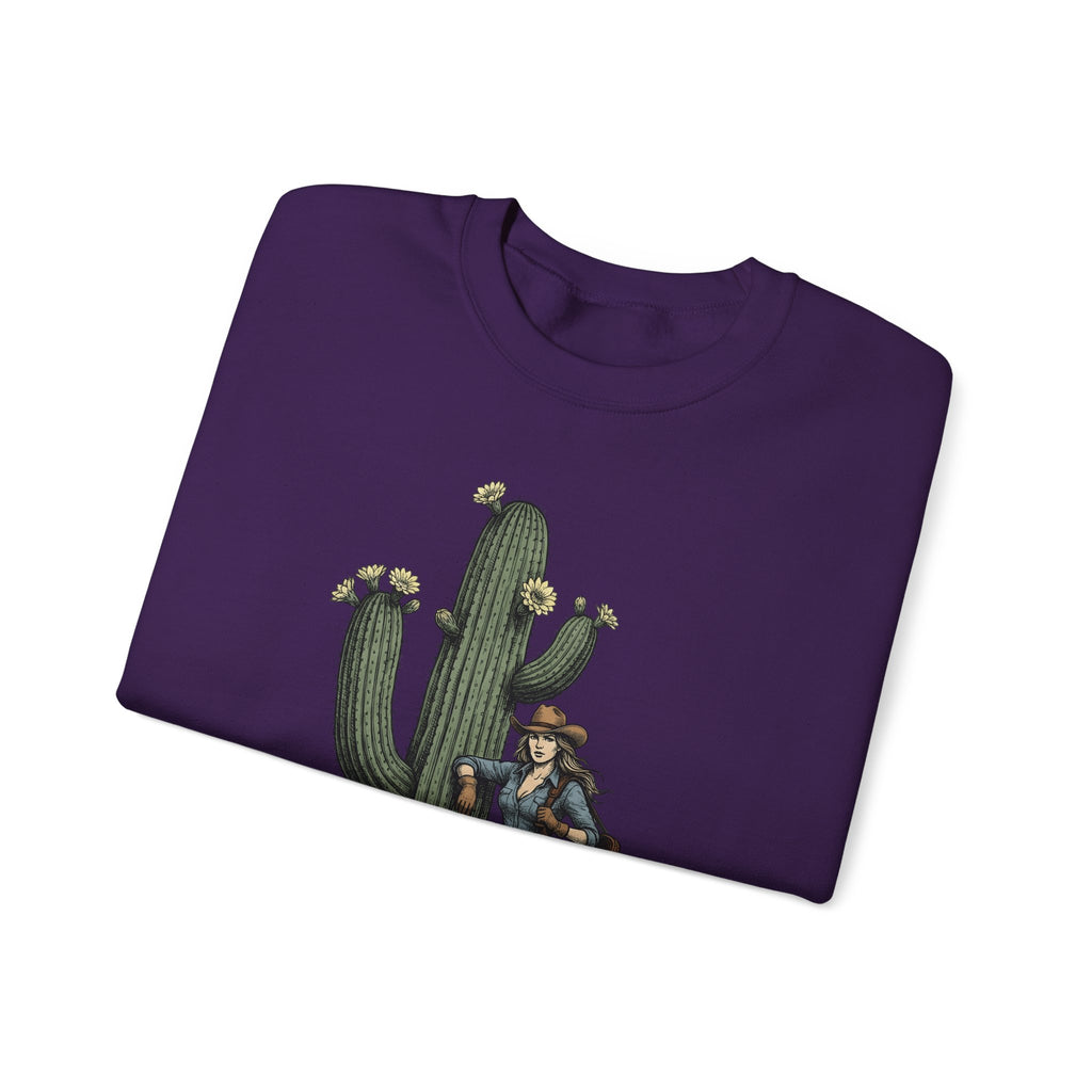 Cowgirl Cactus Cowgirl Ranch Gift Western Prickly Pear Cowboy Fan Rodeo Farm Vintage Saddle Sweatshirt