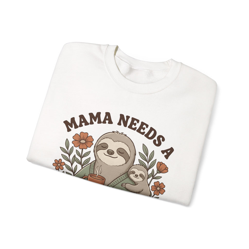 Sloth Mother Moms Espresso Gift Kawaii Sloth Mom Enthusiast Cute Coffee Sketch Blossoms Sweatshirt