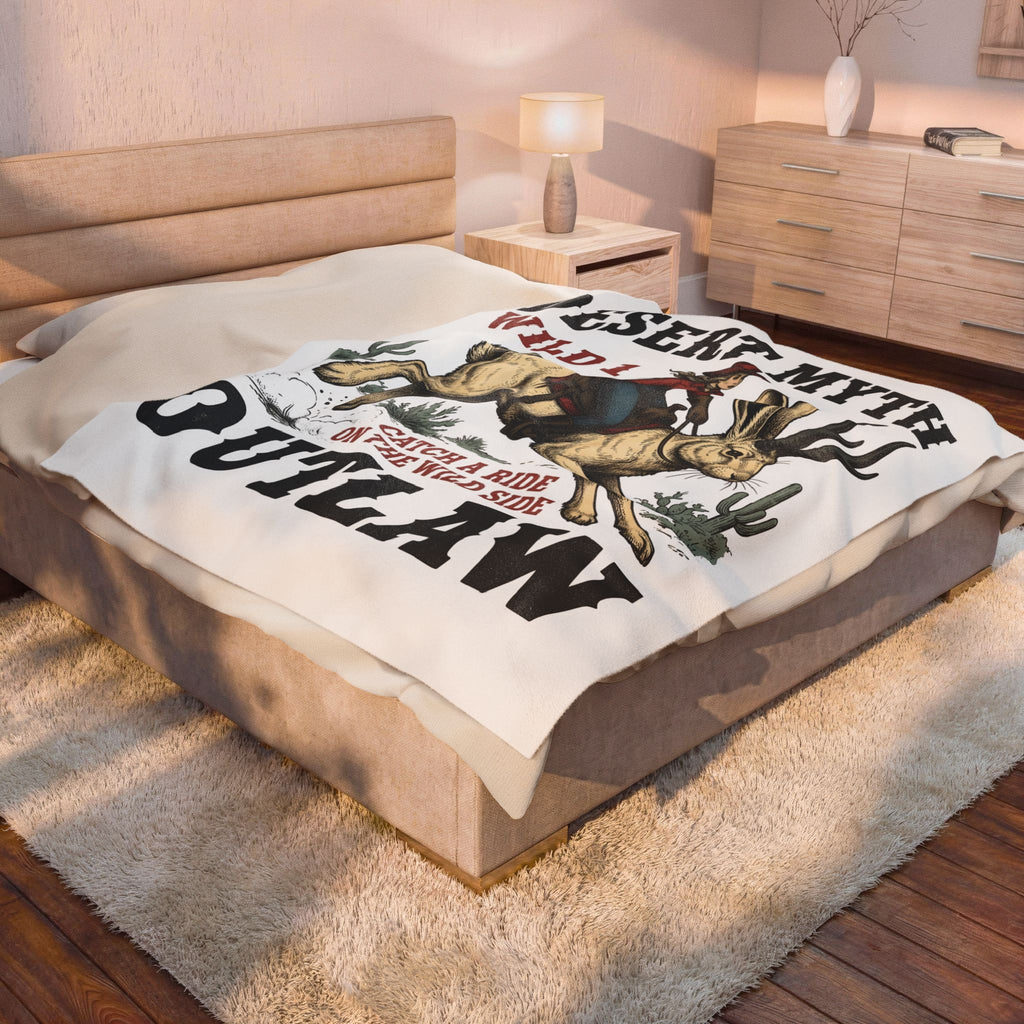 Cowgirl Jackalope Blanket Cowgirl Desert Gift Women Vintage Blanket Jackrabbit Blanket Cowboy Fan Retro Blanket Arid Graphic Western Cactus Blanket