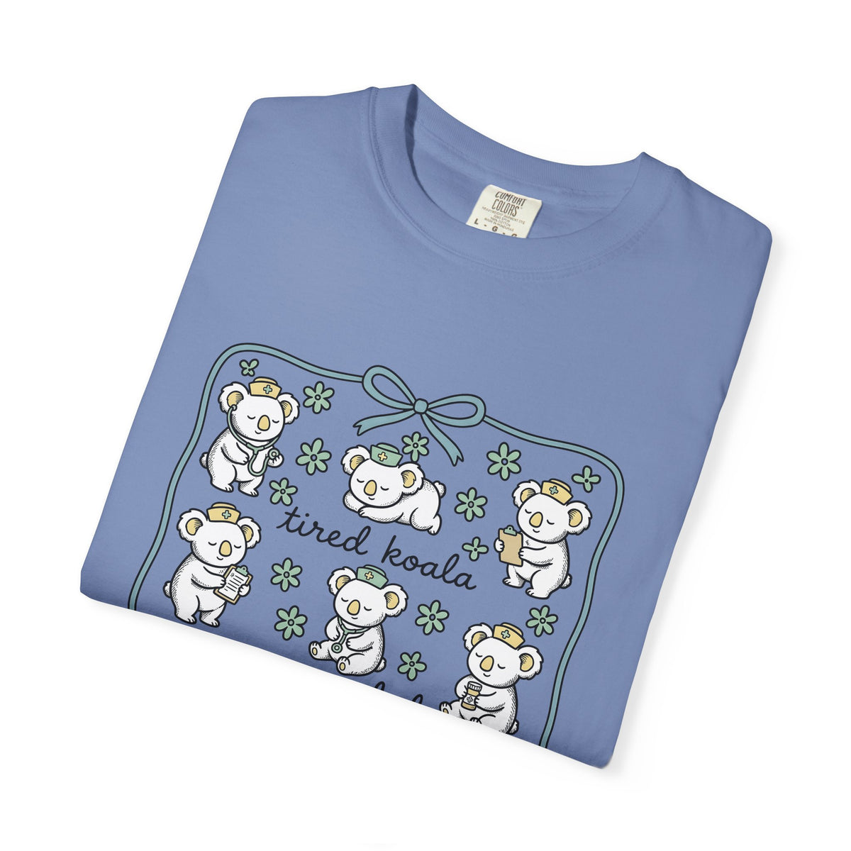 Medical Koala T-Shirt Nurses Fauna Gift Women Sweet T-Shirt Koala T-Shirt Nurse Enthusiast Cute T-Shirt Wildlife Graphic Doodle Florals T-Shirt