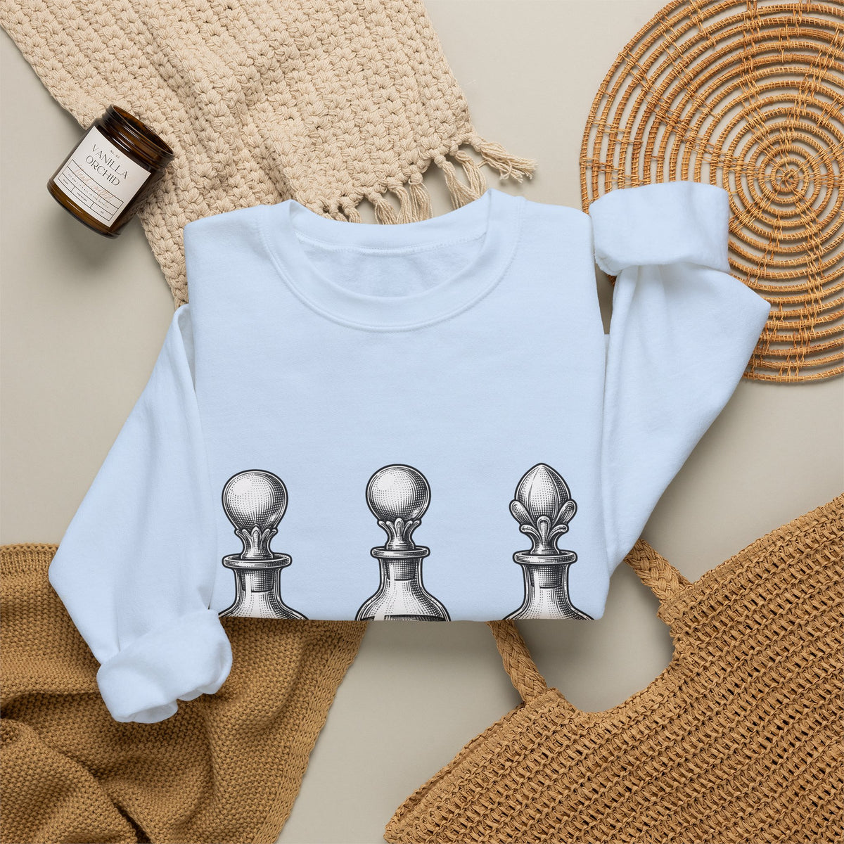 Elixir Jars Sweatshirt Boho Chic Party Gift Women Hand Drawn Sweatshirt Apothecary Jars Sweatshirt Bohemian Fan Illustrated Sweatshirt Rave Graphic Macabre