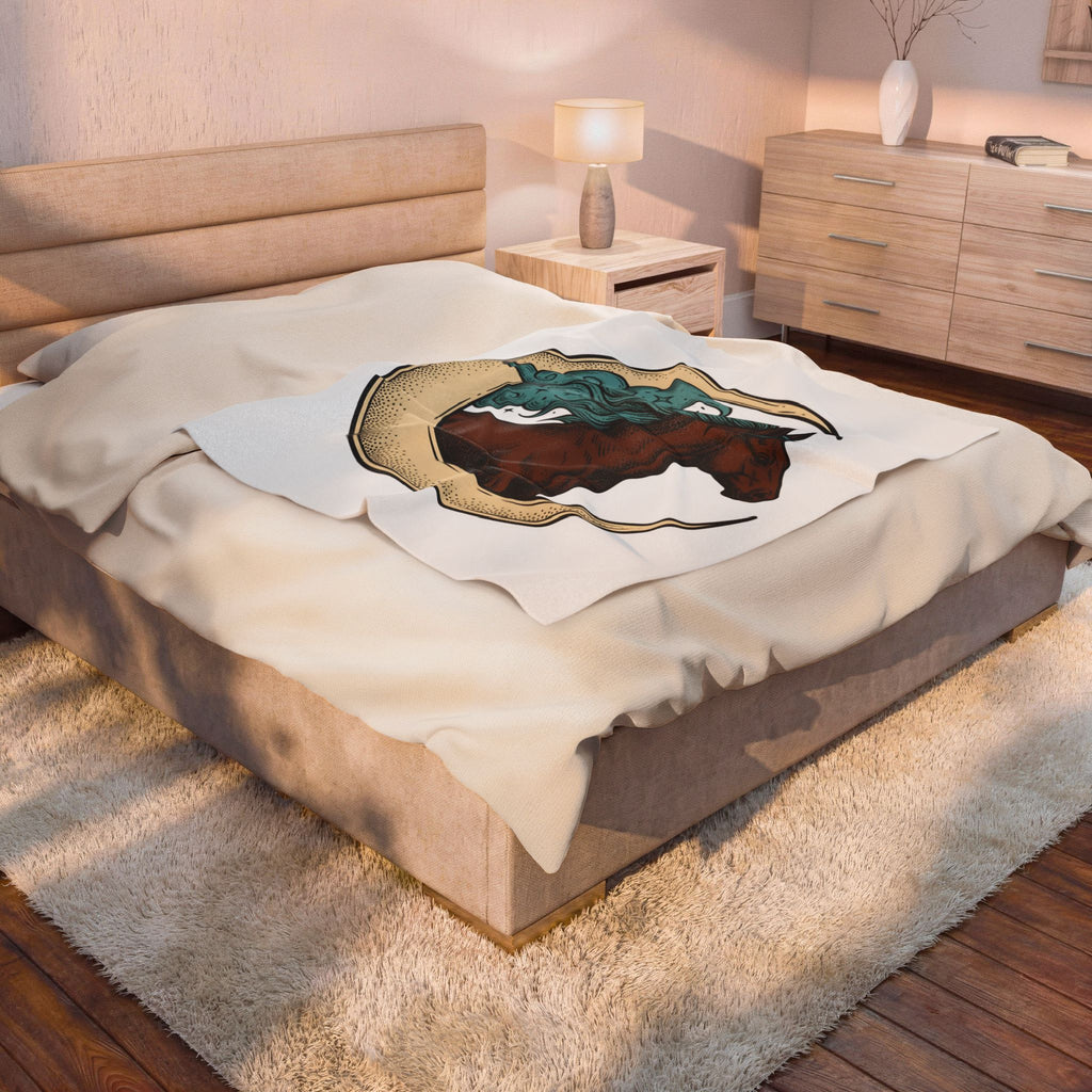 Horse Moon Blanket Cowgirl Western Gift Women Boho Blanket Equine Blanket Rodeo Fan Cowboy Graphic Western Design Blanket Boho Blanket Vintage Stars