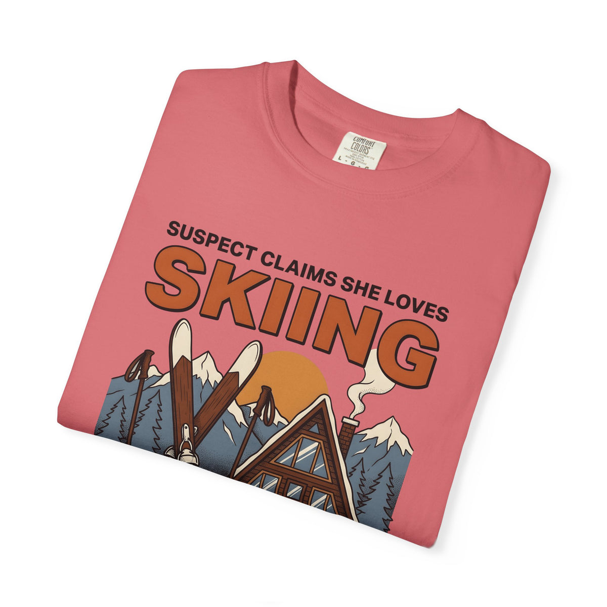 Ski Gear Lodge T-Shirt Skiing Winter Gift Women Cartoon T-Shirt Ski Lodge T-Shirt Skier Enthusiast Cartoonish T-Shirt Frosty Graphic Vintage