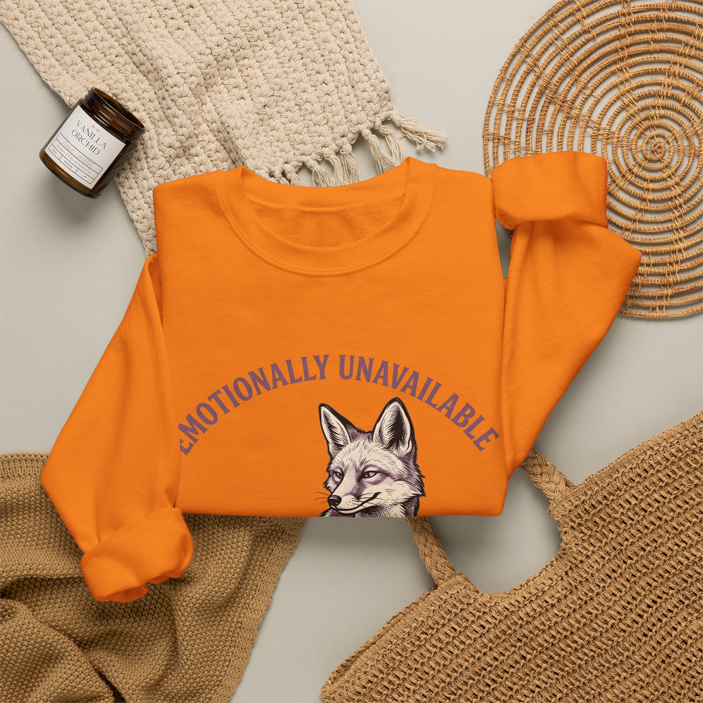 Fox Funny Animal Gift Hand Drawn Fox Humor Fan Illustrated Wildlife Vintage Arched Text Sweatshirt