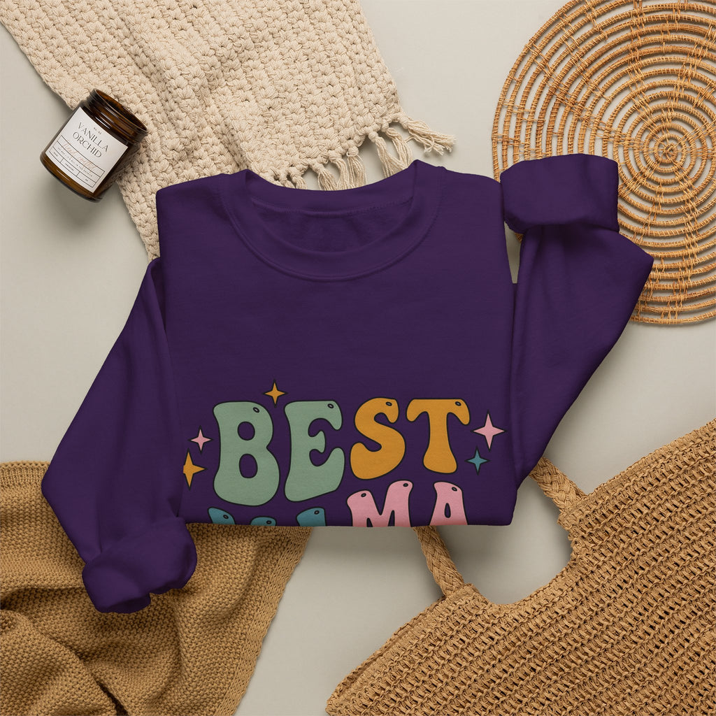 Funky Lettering Sweatshirt Moms Household Gift Women Vintage Sweatshirt Typography Sweatshirt Motherhood Fan Retro Sweatshirt Home Graphic Neon Sparkles Sweatshirt
