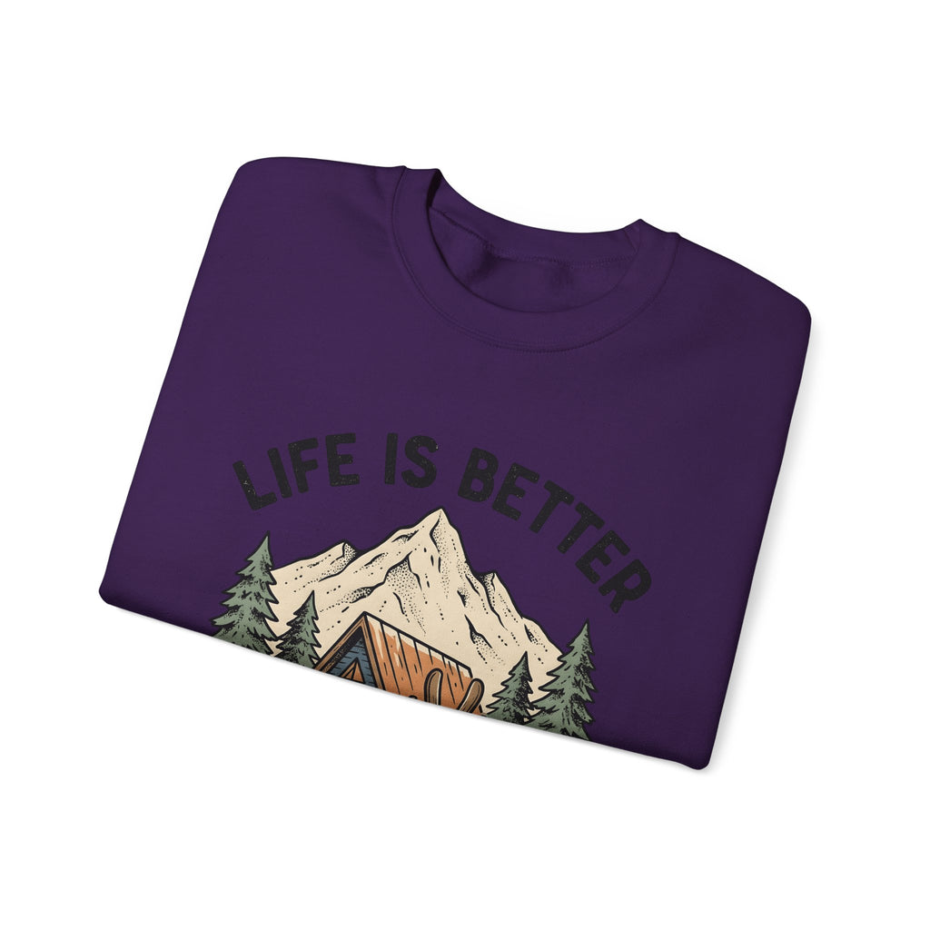 Ski Lodge Sweatshirt Skiing Exploration Gift Women Retro Sweatshirt Lodge Sweatshirt Skier Enthusiast Vintage Sweatshirt Adventure Graphic Sketch Peaks Sweatshirt