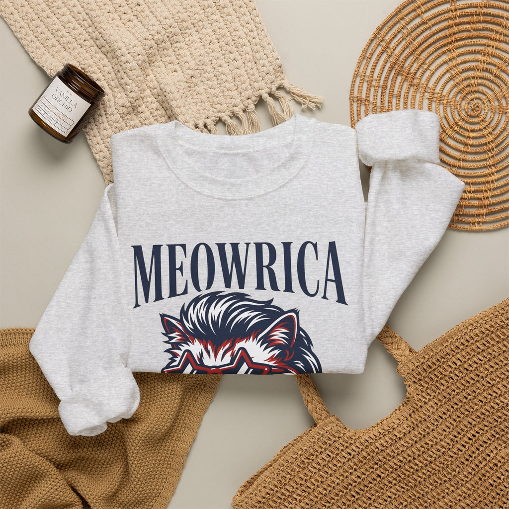 American Kitty Sweatshirt America Pet Gift Women Pop Art Sweatshirt Cat Sweatshirt Patriot Fan Fauvism Sweatshirt Animal Graphic Classic Star Shades Sweatshirt