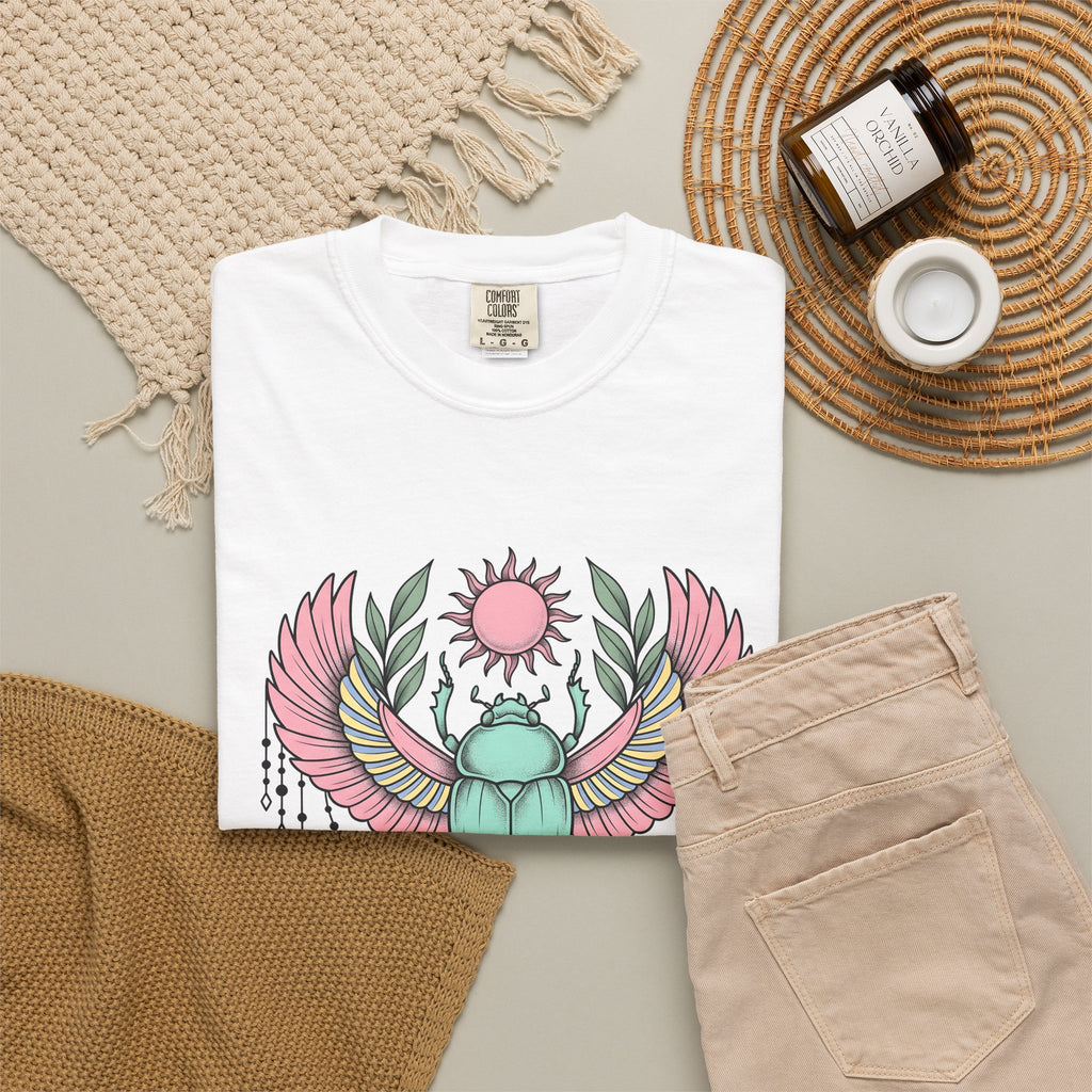 Scarab Bug Boho Chic Metaphysical Gift Tribal Beetle Bohemian Enthusiast Primitive Spiritual T-Shirt
