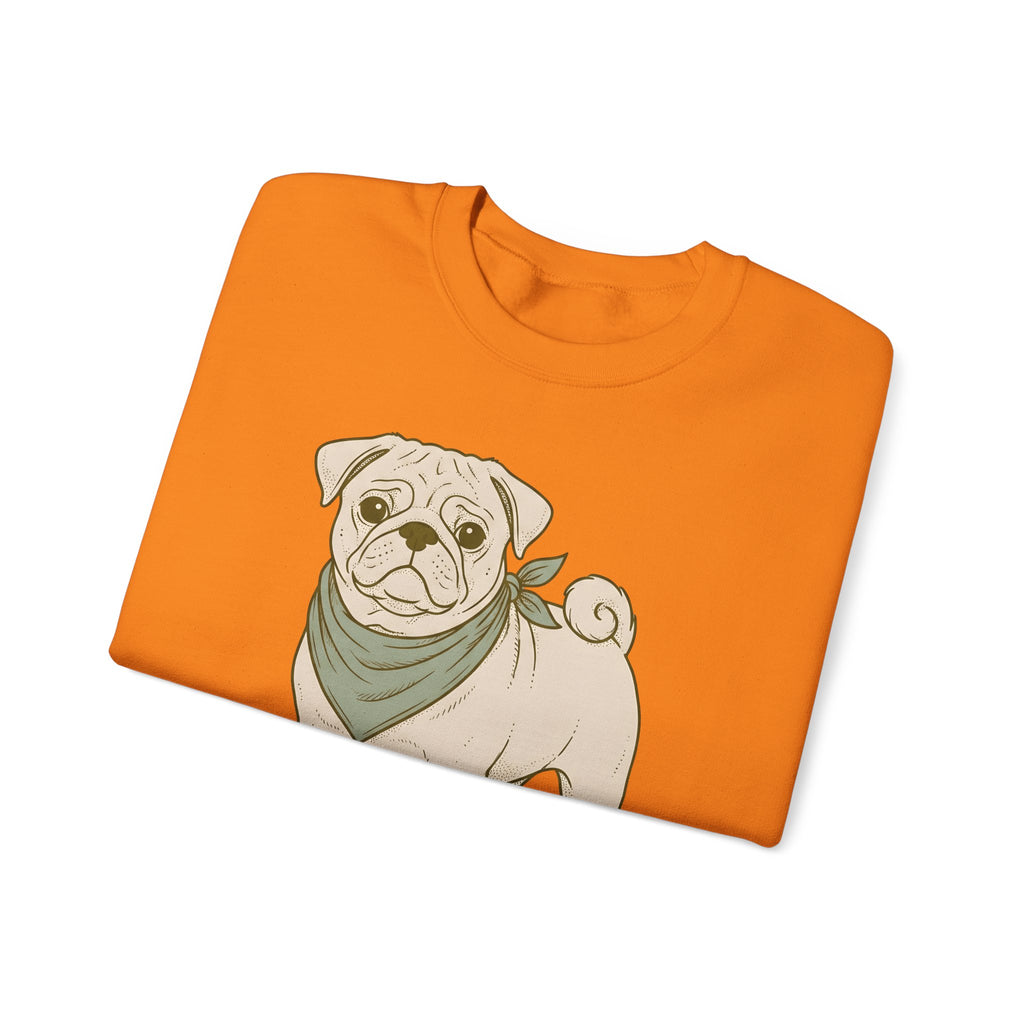 Pug Dog Sweatshirt Dog Pets Gift Women Hand Drawn Sweatshirt Puggle Sweatshirt Dog Fan Mop Dog Graphic Pet Design Illustration Minimalist Bandana Sweatshirt