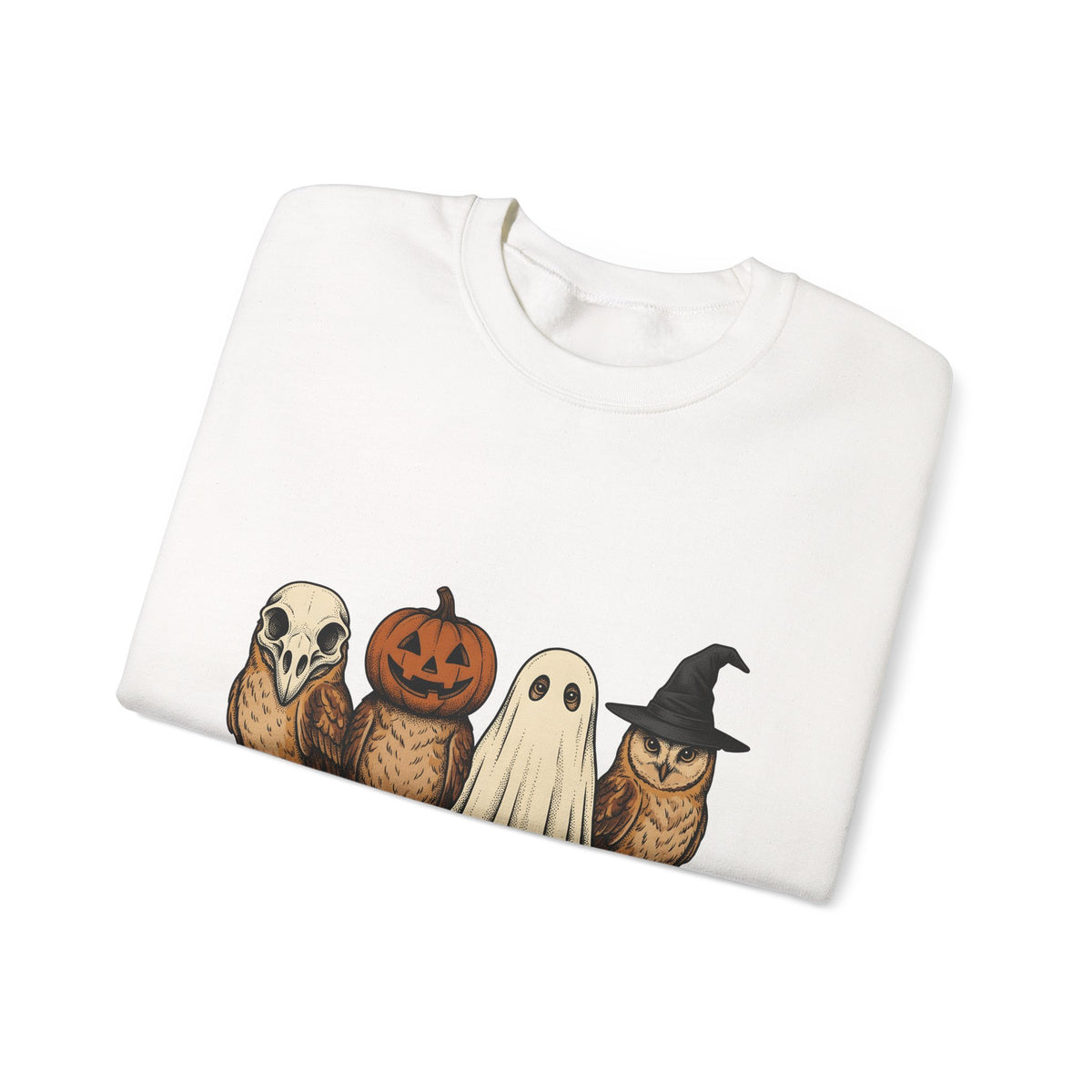 Owl Halloween Fauna Gift Rustic Owl Horror Fan Hoot Wildlife Doodle Lantern Sweatshirt