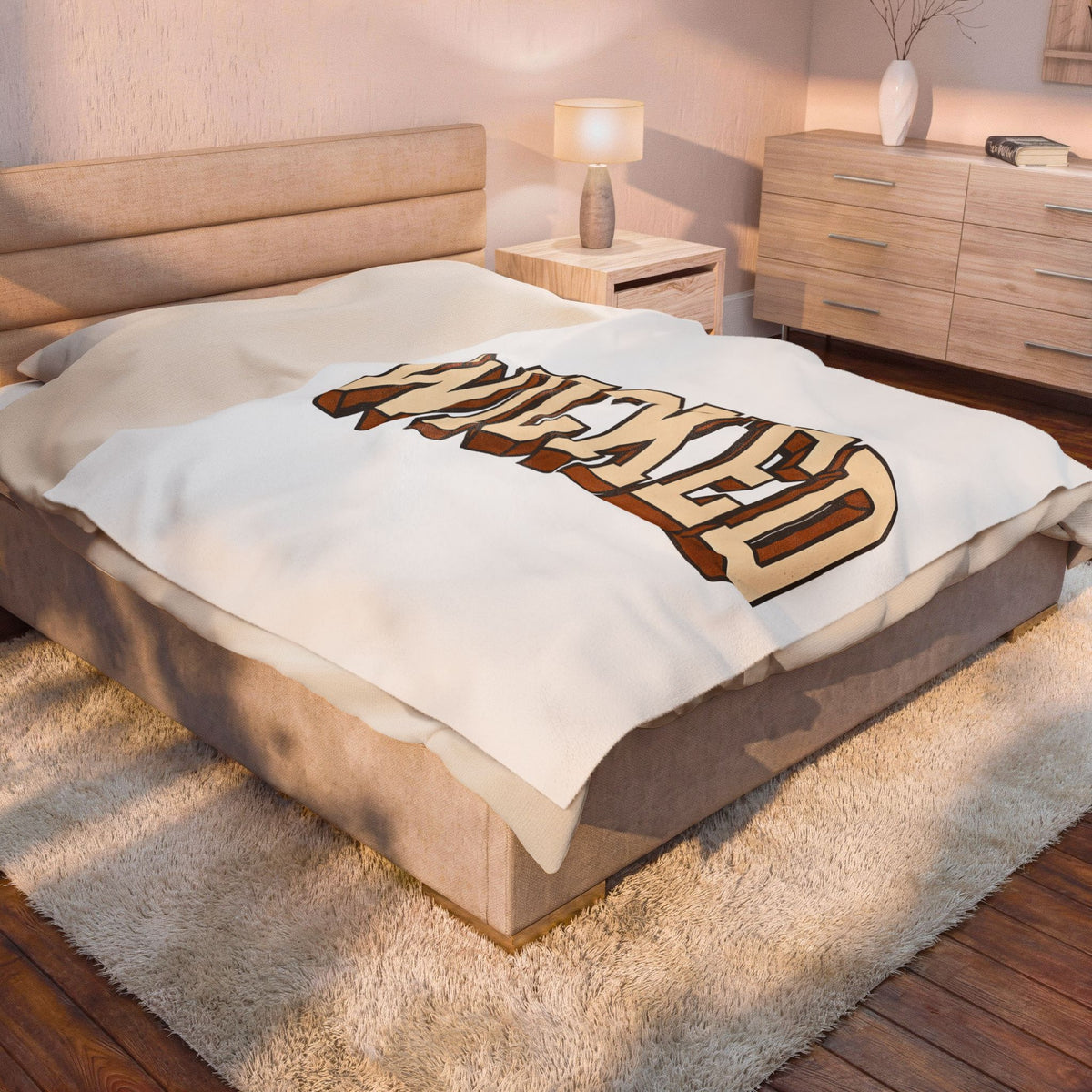 Strong Arched Font Blanket Halloween Event Gift Women Horror Blanket Typography Blanket Spooky Fan Macabre Blanket Party Graphic Classic Cast