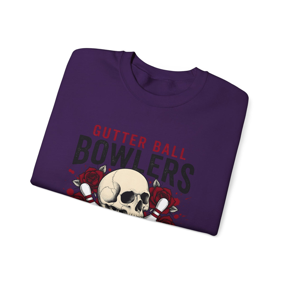 Skull Bowling Pins Sweatshirt Bowling Humor Gift Women Tattoo Sweatshirt Bowling Pin Sweatshirt Bowling Fan Traditional Sweatshirt Funny Graphic Vintage Roses