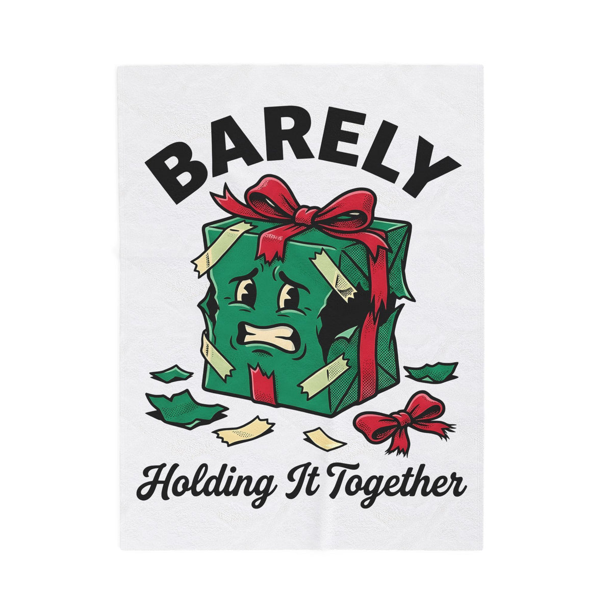 Weathered Package Blanket Christmas Comedy Gift Women Animated Blanket Parcel Blanket Xmas Fan Cartoon Blanket Humor Graphic Old School Knot Blanket