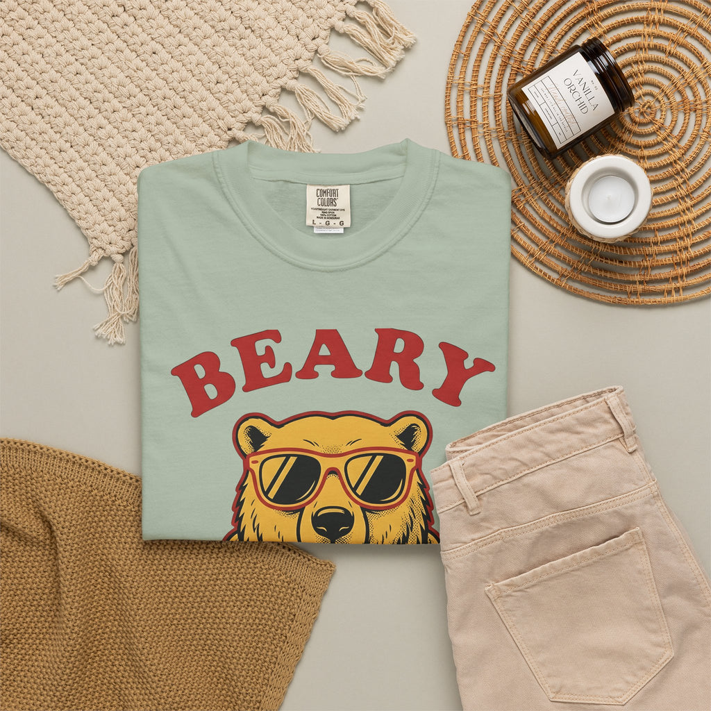Bear Shades T-Shirt Christmas Wildlife Gift Women Comic T-Shirt Teddy T-Shirt Xmas Fan Cartoon T-Shirt Animal Graphic Retro Neck Wrap T-Shirt