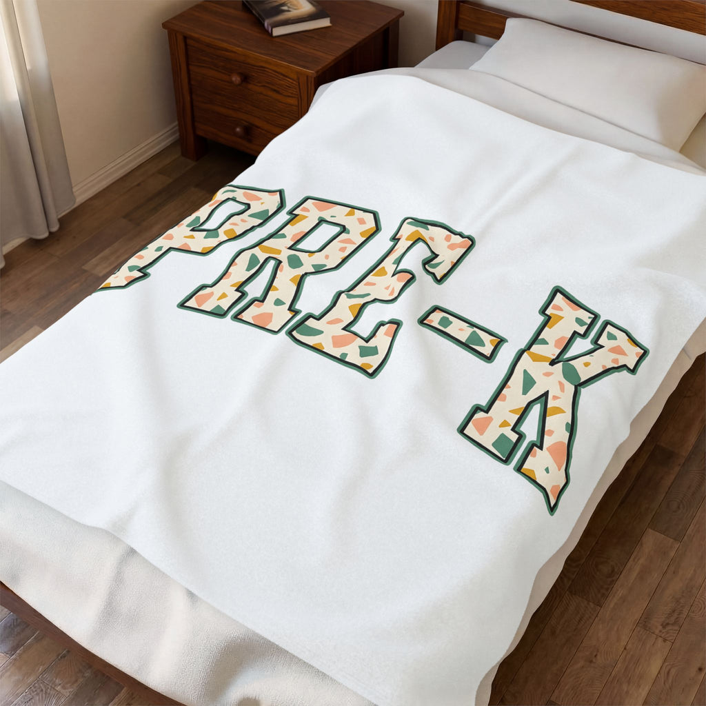 Terrazzo Letters Blanket Teacher Nursery Gift Women Cute Blanket Alphabet Blanket Educator Enthusiast Kawaii Blanket Classroom Graphic Old School