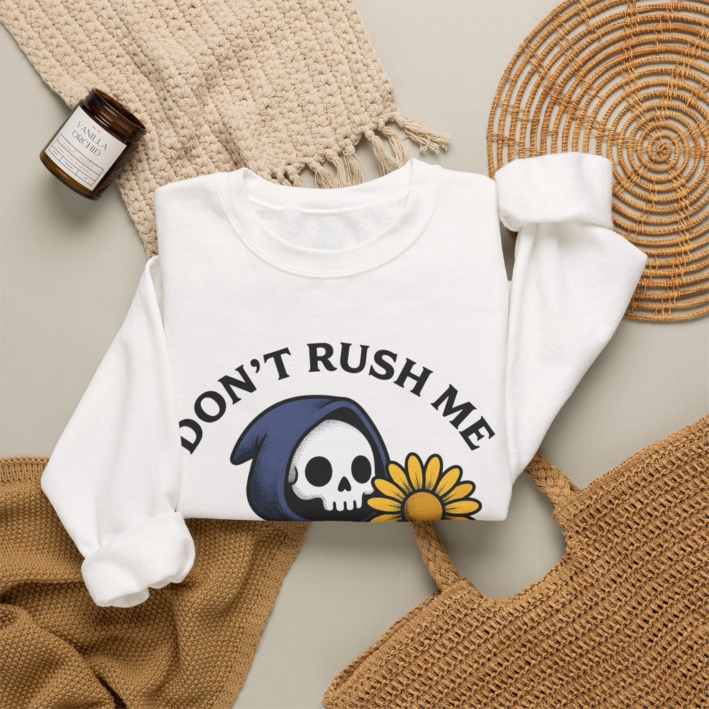 Death Figure Sweatshirt Halloween Witchcraft Gift Women Doodle Sweatshirt Grim Reaper Sweatshirt Horror Fan Skeleton Graphic Sweatshirt Classic Bloom Sweatshirt