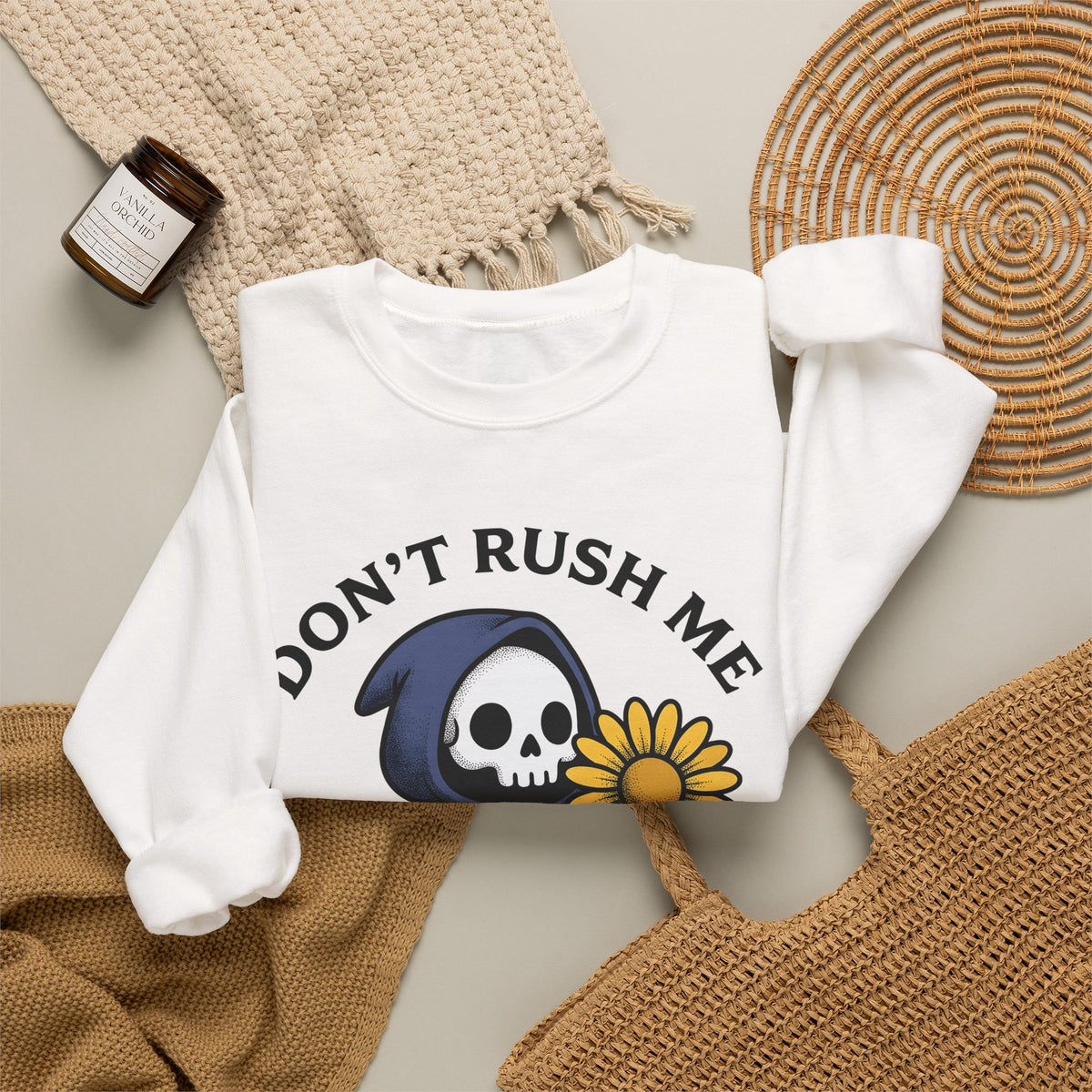 Death Figure Sweatshirt Halloween Witchcraft Gift Women Doodle Sweatshirt Grim Reaper Sweatshirt Horror Fan Skeleton Graphic Sweatshirt Classic Bloom Sweatshirt