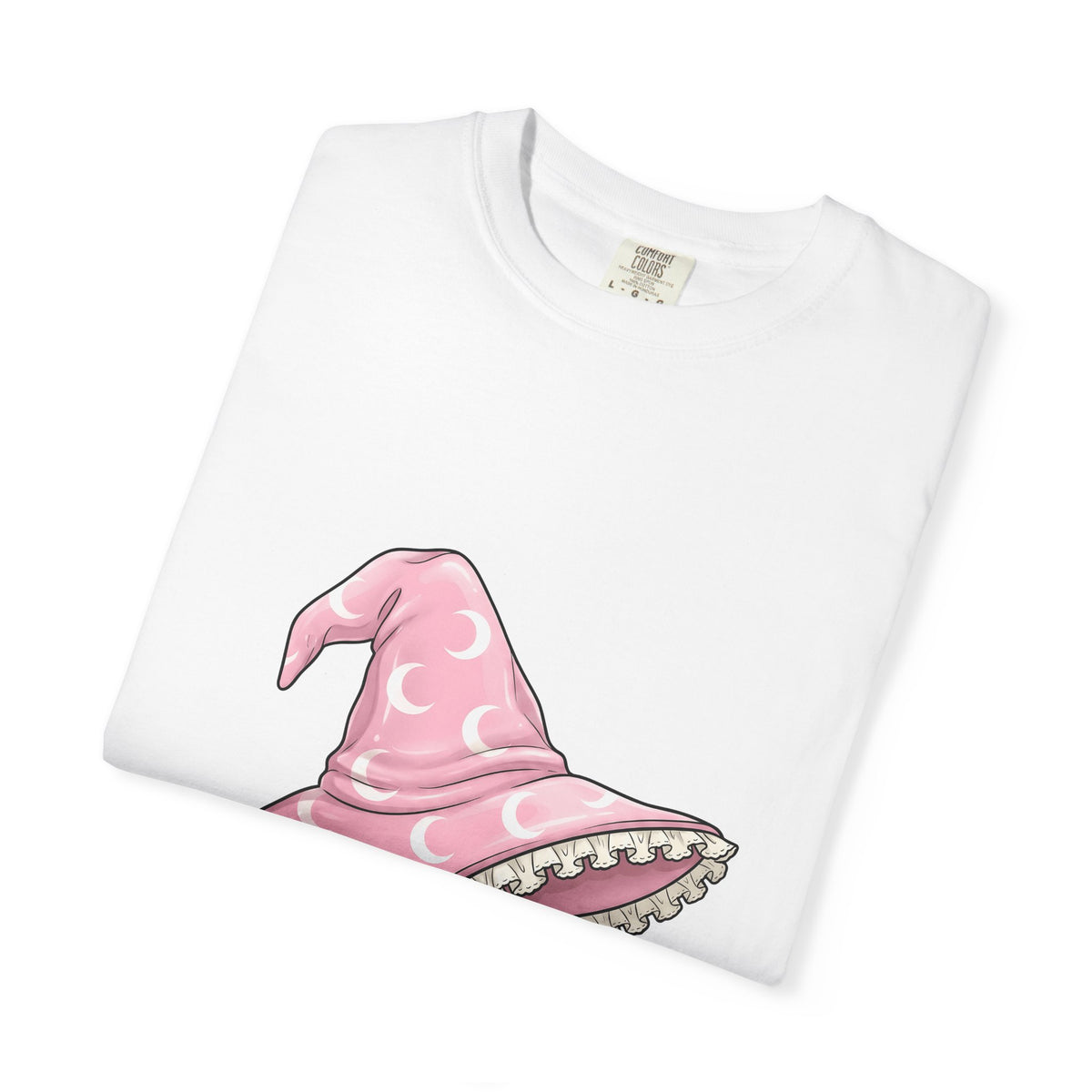 Witch Hat Halloween Witch Gift Kawaii Pointy Hat Spooky Fan Magical Cartoon Crescent Moon T-Shirt
