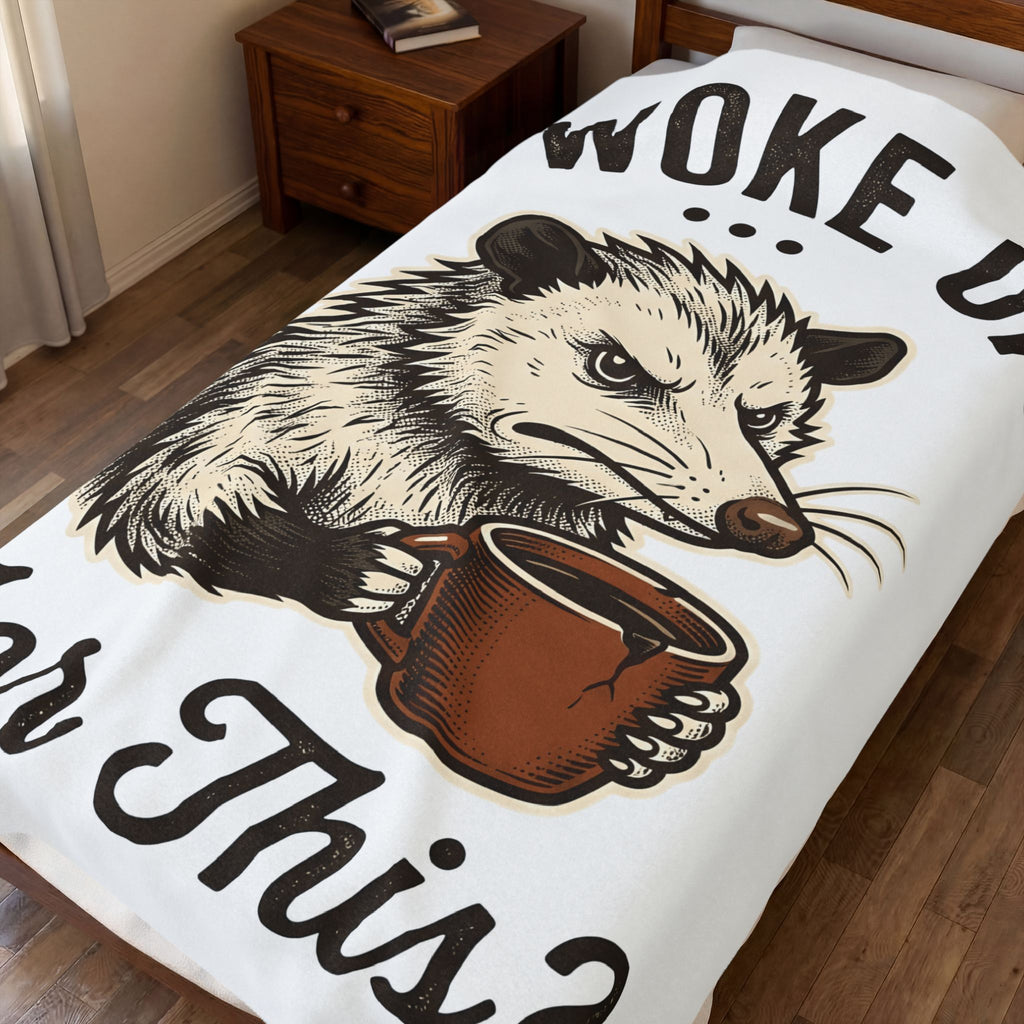 Opossum Coffee Blanket Possum Espresso Gift Women Comic Blanket Coffee Blanket Opossum Enthusiast Cartoon Blanket Coffee Graphic Retro Cup Blanket