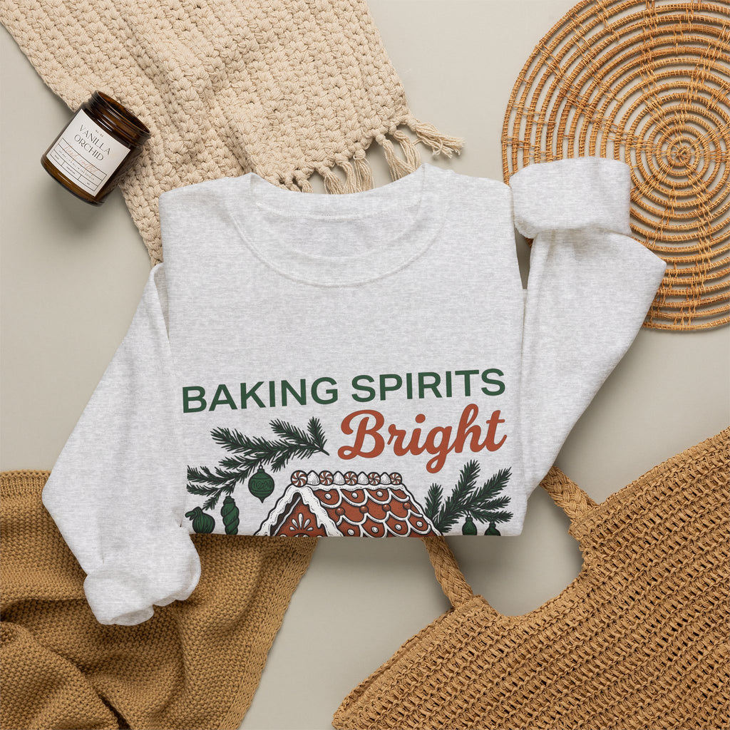 Gingerbread Cabin Sweatshirt Christmas Dessert Gift Women Cartoon Sweatshirt Gingerbread House Sweatshirt Xmas Fan Ginger Cartoon Sweatshirt Pastry Graphic