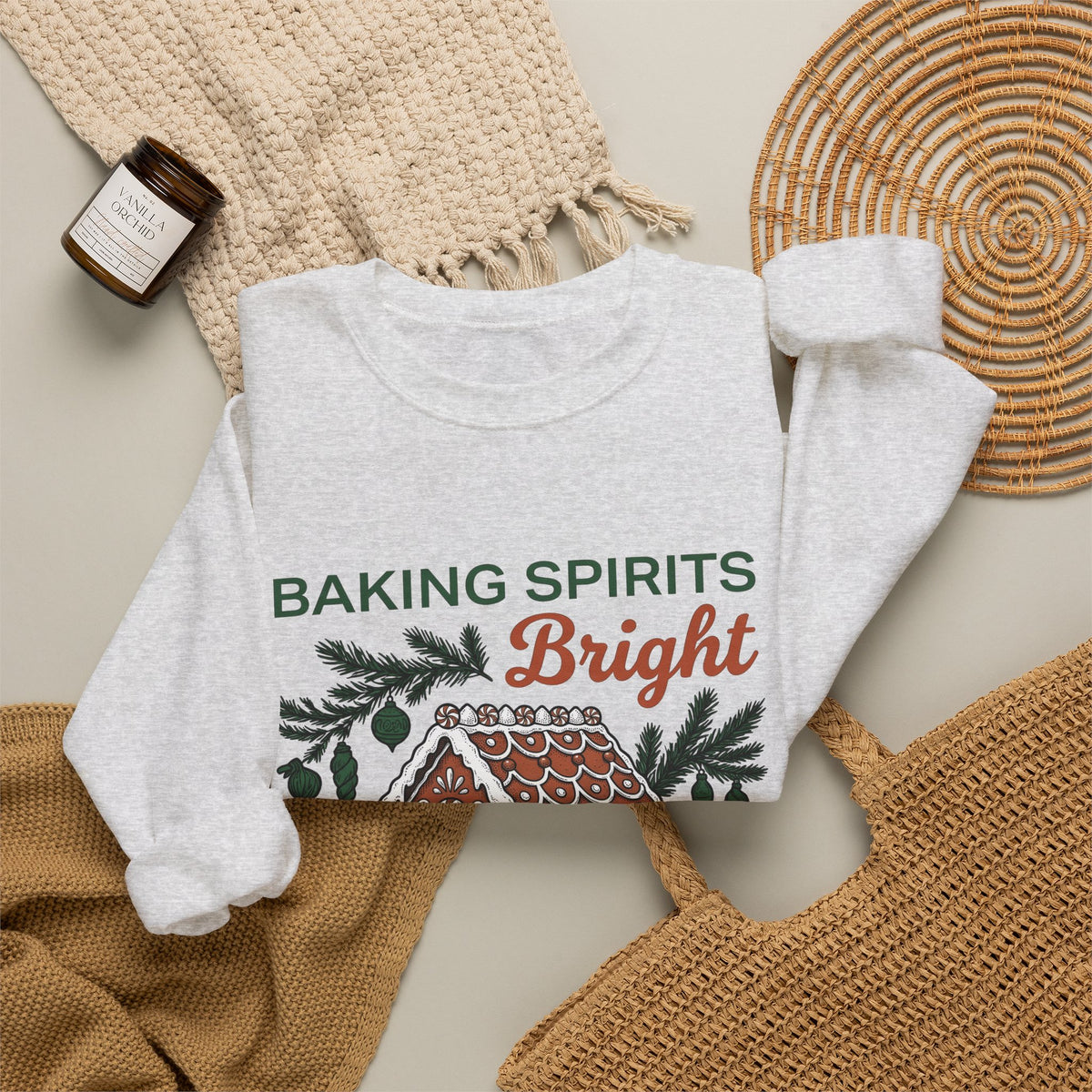 Gingerbread Cabin Sweatshirt Christmas Dessert Gift Women Cartoon Sweatshirt Gingerbread House Sweatshirt Xmas Fan Ginger Cartoon Sweatshirt Pastry Graphic