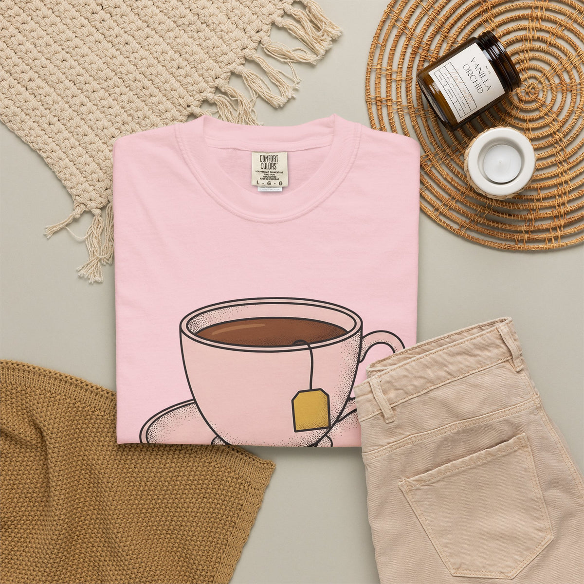 Tea Cup T-Shirt Drinks Foodie Gift Women Hand Drawn T-Shirt Teacup T-Shirt Beverage Fan Illustrated T-Shirt Food Graphic Minimalist Tea T-Shirt T-Shirt