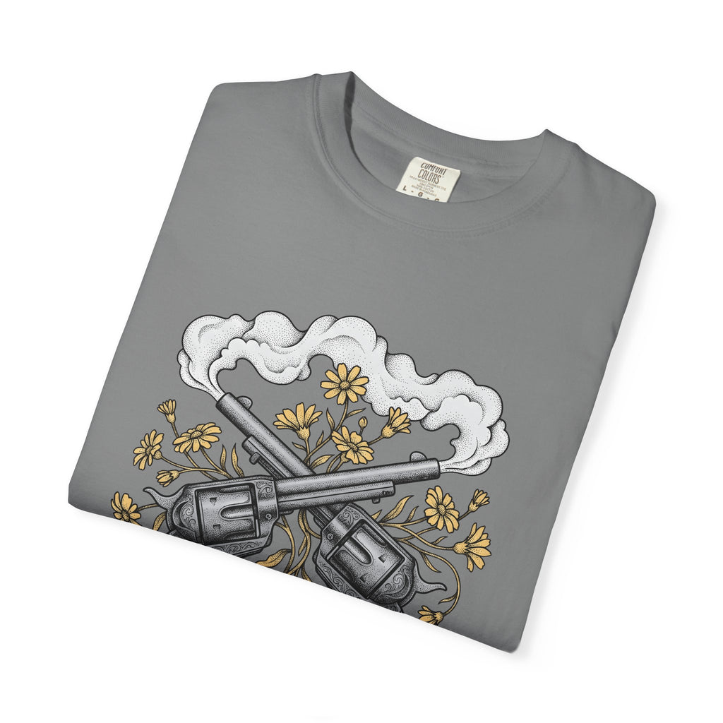 Crossed Guns T-Shirt Cowgirl Country Gift Women Neo Traditional T-Shirt Pistols T-Shirt Cowboy Fan Gunslinger T-Shirt Rural Graphic Rustic Field