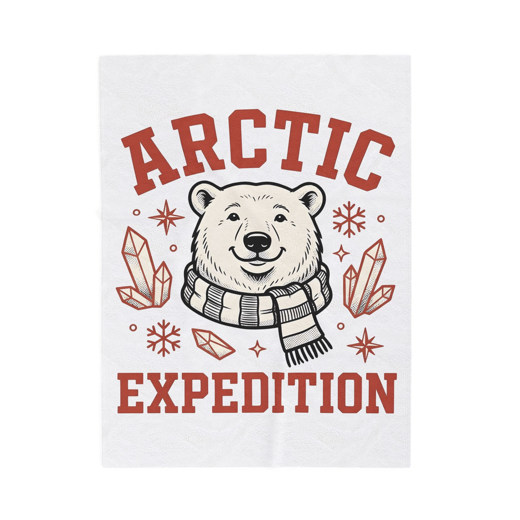 White Bear Blanket Christmas Cold Season Gift Women Comic Blanket Polar Bear Blanket Winter Fan Cartoon Blanket Frost Graphic Retro Ice Crystals