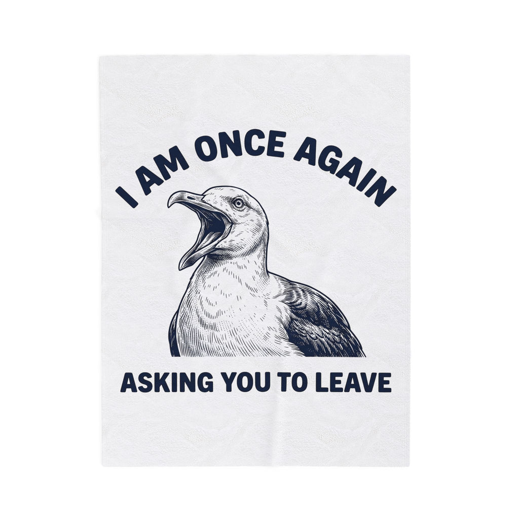 Seagull Graphic Blanket Funny Animal Gift Women Vintage Blanket Gull Blanket Humor Fan Retro Blanket Wildlife Graphic Hand Drawn Animal Blanket
