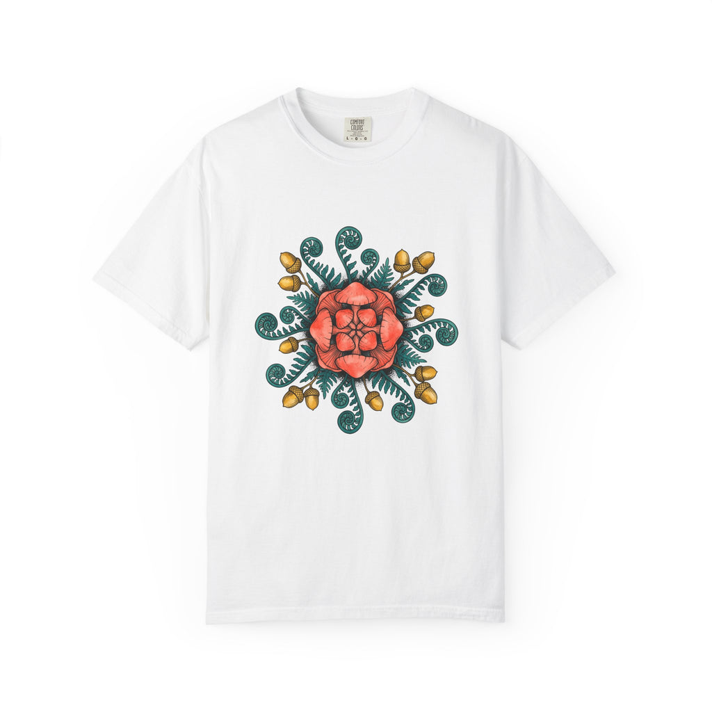 Shroom Mandala T-Shirt Boho Chic Flora Gift Women Bohemian T-Shirt Mushroom T-Shirt Hippie Fan Tribal T-Shirt Botanical Graphic Line Art Seed Pods
