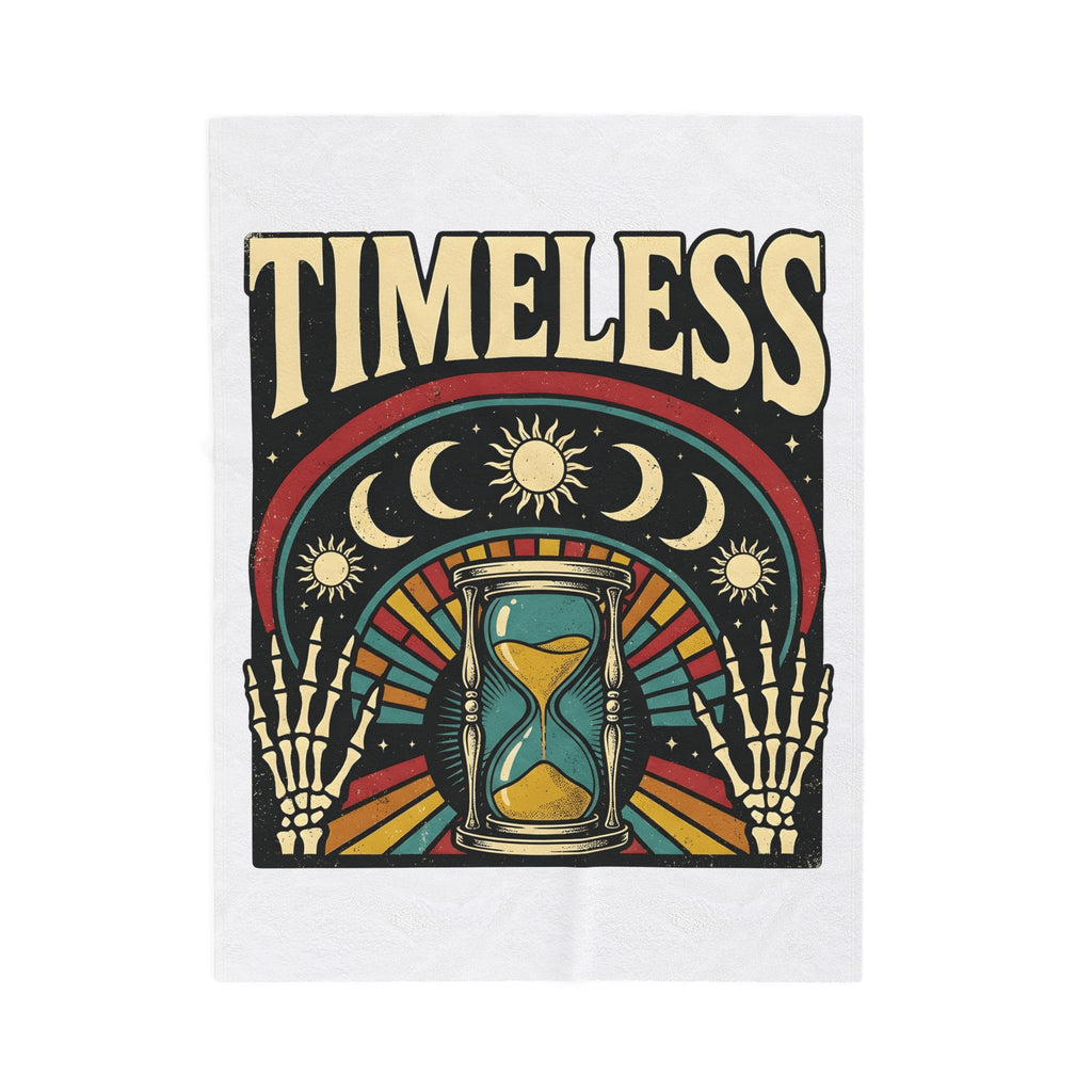 Skull Hourglass Blanket Boho Chic Astrology Gift Women Trippy Blanket Death Symbol Blanket Hippie Fan Psychedelic Blanket Zodiac Graphic Retro