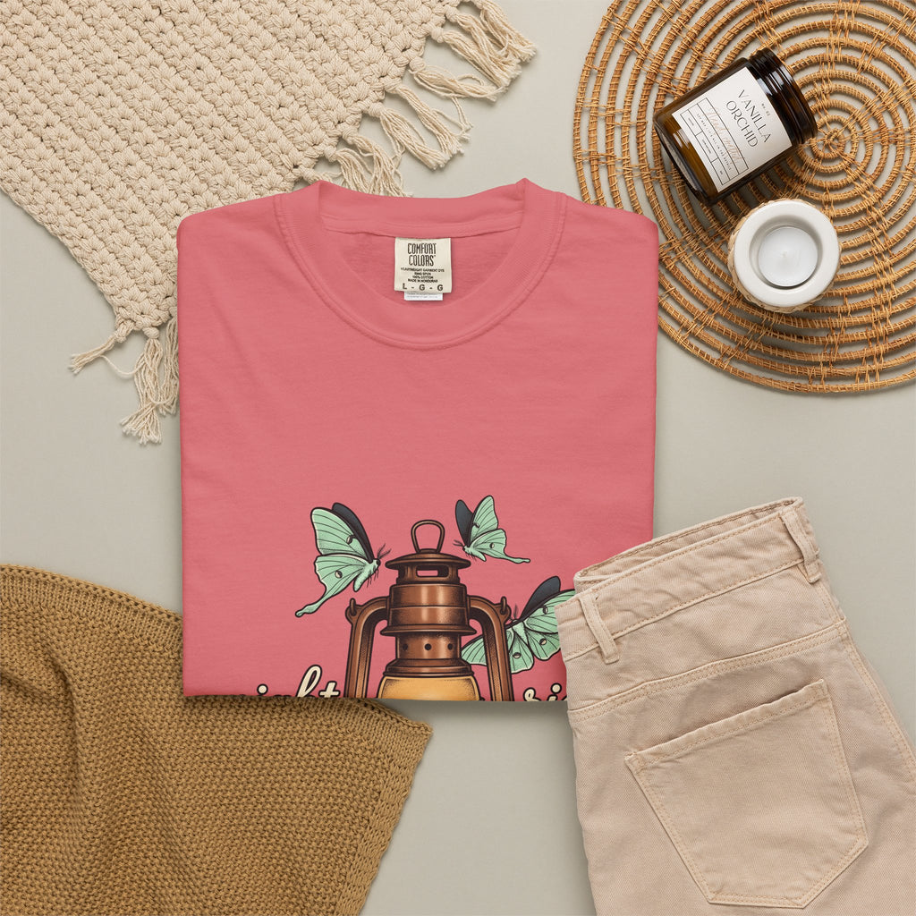 Night Moths T-Shirt Cowgirl Cowboy Gift Women Classic T-Shirt Moths T-Shirt Rodeo Fan Vintage T-Shirt Cowboy Graphic Line Art Insect T-Shirt