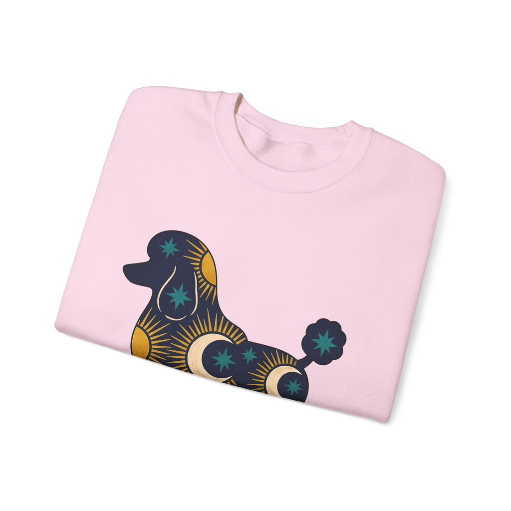 Poodle Illustration Sweatshirt Dog Zodiac Gift Women Rustic Sweatshirt Poodle Sweatshirt Dog Fan Canine Sweatshirt Zodiac Graphic Simple Star Symbols Sweatshirt