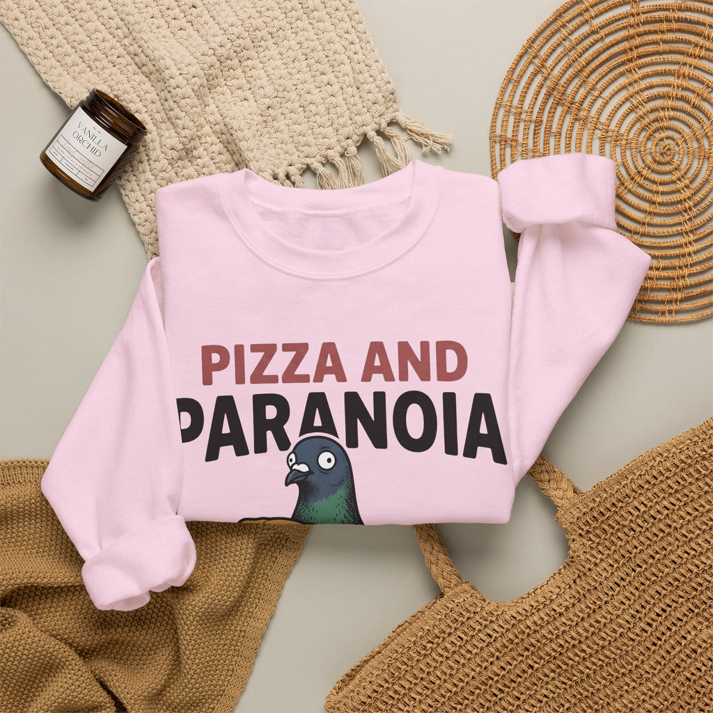 Bird Pizza Sweatshirt Funny Wildlife Gift Women Animated Sweatshirt Pizza Sweatshirt Humor Fan Cartoon Sweatshirt Animal Graphic Retro Meal Sweatshirt