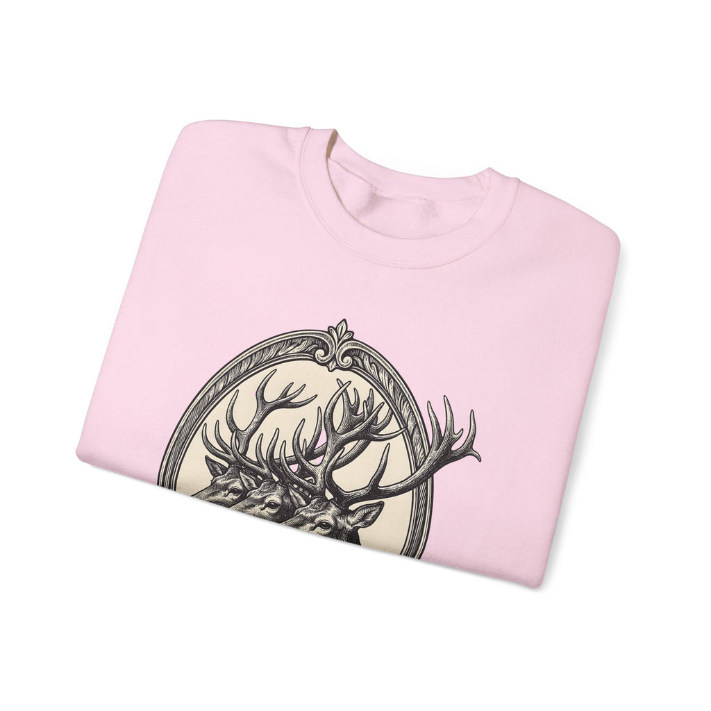 Stag Trio Boho Chic Nature Gift Vintage Deer Bohemian Fan Retro Wilderness Hand Drawn Sweatshirt