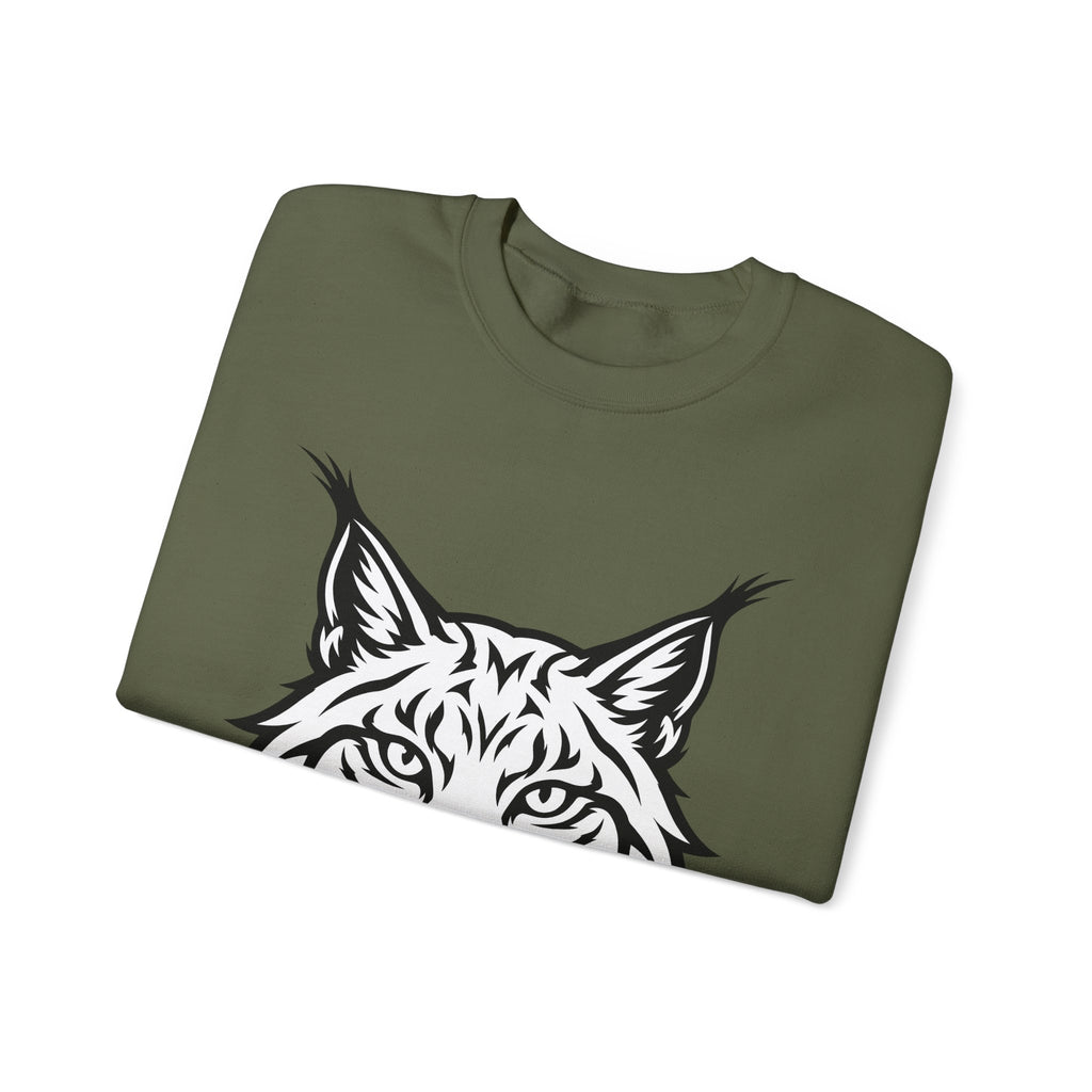 Lynx Head Sweatshirt Cat Wildlife Gift Women Bold Line Art Sweatshirt Bobcat Sweatshirt Cat Fan Line Art Sweatshirt Wildlife Graphic Tribal Wildcat Sweatshirt