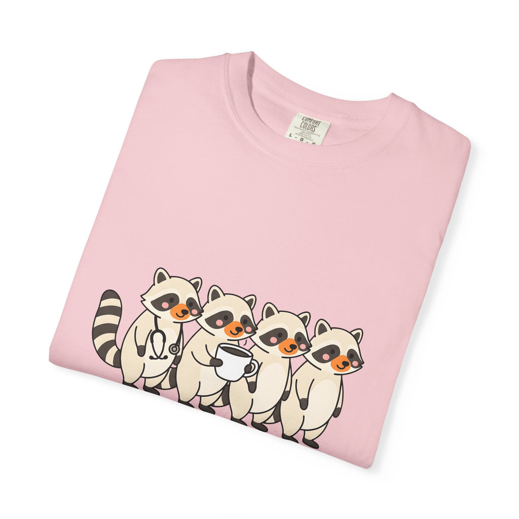 Raccoon Family T-Shirt Nurses Creatures Gift Women Lovable T-Shirt Trash Panda T-Shirt Nurse Enthusiast Cute T-Shirt Wildlife Graphic Animated