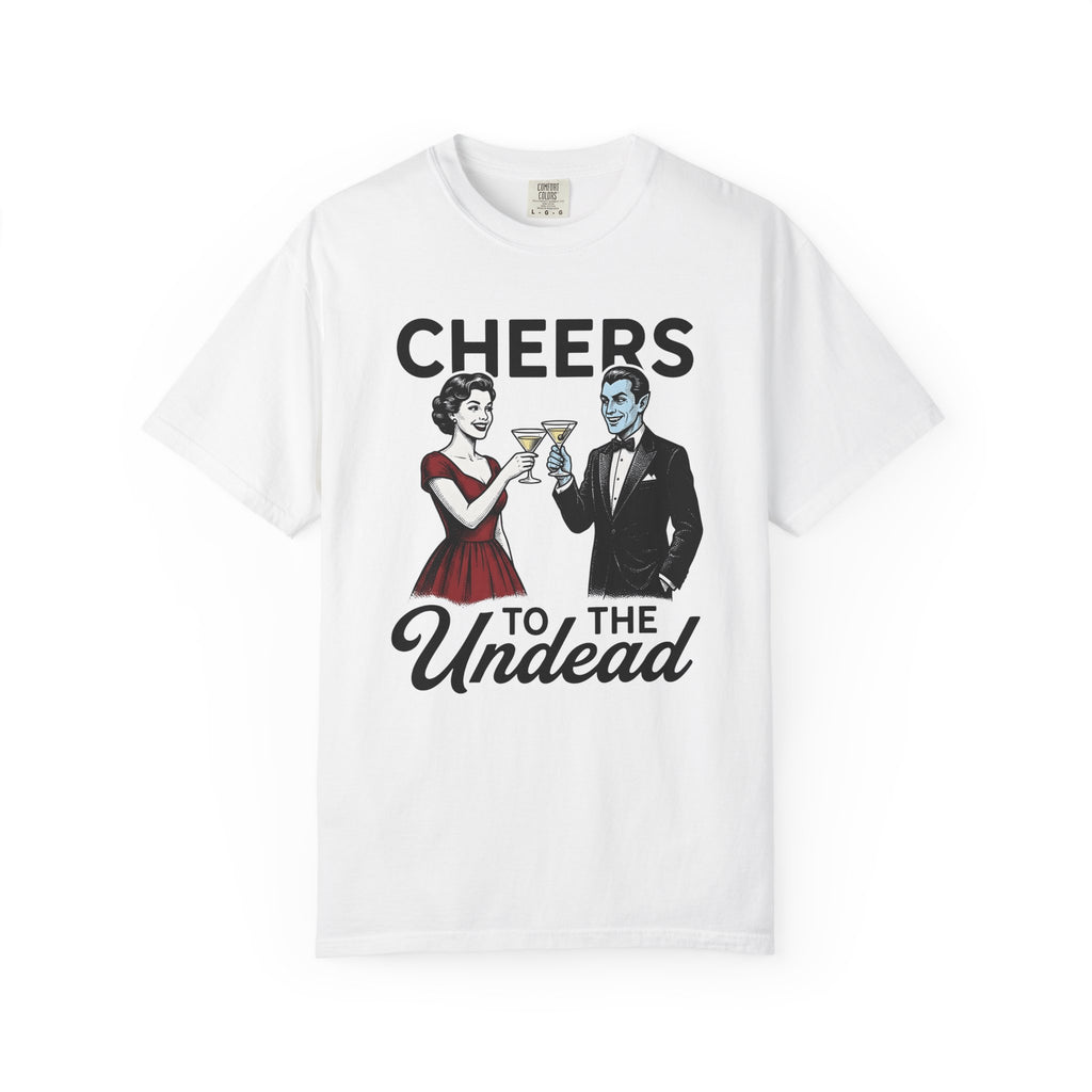 Vampire Duo T-Shirt Halloween Event Gift Women Antique T-Shirt Vampire Couple T-Shirt Horror Fan Spooky T-Shirt Party Graphic Old School Wine Glass