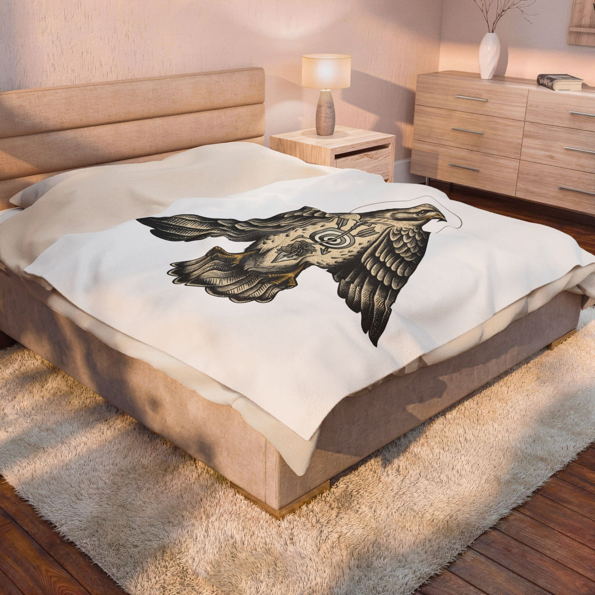 Eagle Design Blanket Sports Wildlife Gift Women Tribal Blanket Bald Eagle Blanket Athlete Fan Native Blanket Wildlife Graphic Classic Spear Blanket