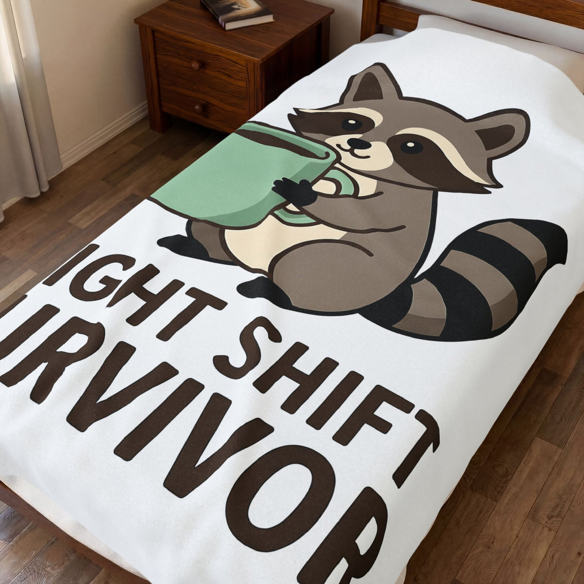 Raccoon Coffee Blanket Nurses Coffee Gift Women Cute Blanket Coffee Blanket Nurse Enthusiast Adorable Blanket Caffeinated Graphic Coffee