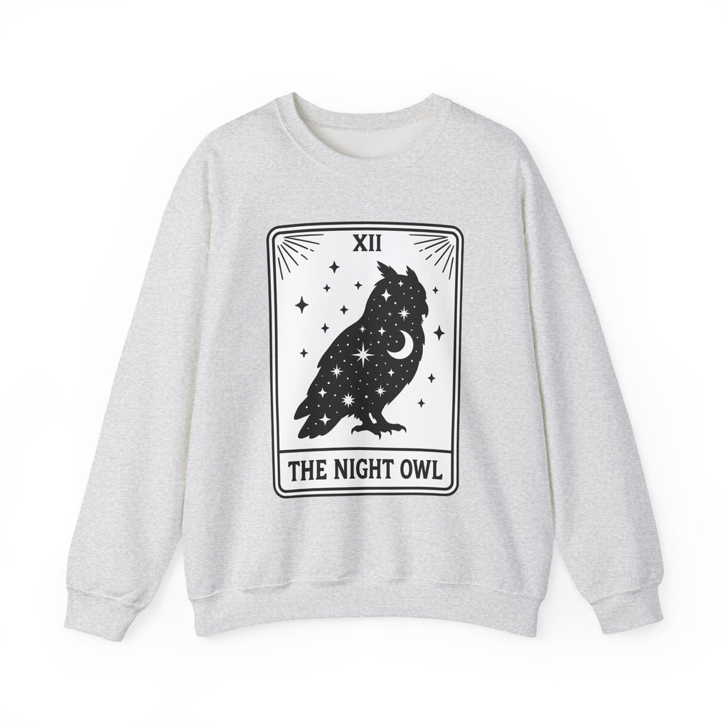 Owl Silhouette Sweatshirt Boho Chic Tarot Gift Women Celestial Sweatshirt Hoot Sweatshirt Bohemian Fan Mystical Sweatshirt Oracle Graphic Vintage Stars Sweatshirt