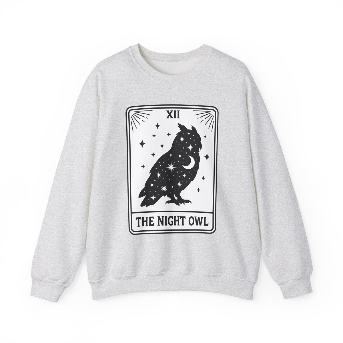 Owl Silhouette Sweatshirt Boho Chic Tarot Gift Women Celestial Sweatshirt Hoot Sweatshirt Bohemian Fan Mystical Sweatshirt Oracle Graphic Vintage Stars Sweatshirt