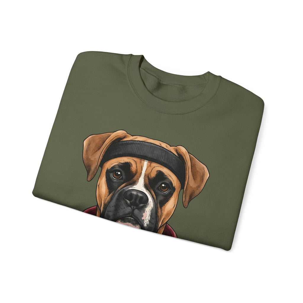 Boxer Puppy Sweatshirt Dog Apparel Gift Women Cartoon Sweatshirt Puppy Sweatshirt Dog Fan Canine Sweatshirt Clothing Graphic Line Art Pullover Sweatshirt