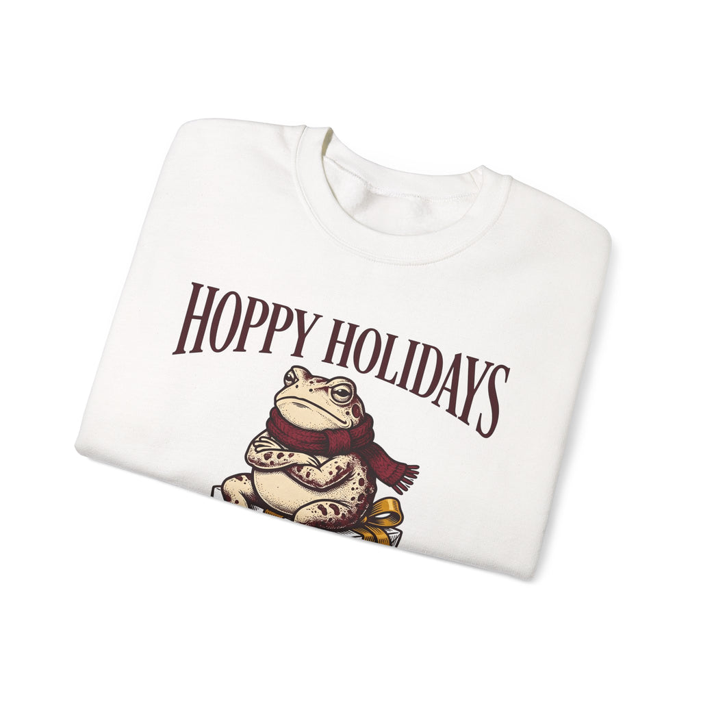 Frog Keepsake Sweatshirt Christmas Critters Gift Women Traditional Sweatshirt Toad Sweatshirt Xmas Fan Hand Drawn Sweatshirt Creature Graphic Outline Muffler