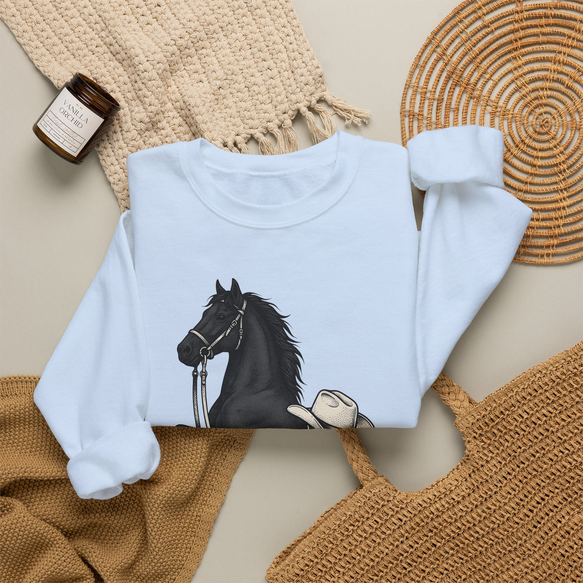 Ranch Horse Sweatshirt Cowgirl Cowboy Gift Women Old School Sweatshirt Ranch Horse Sweatshirt Rodeo Fan Vintage Sweatshirt Cowboy Graphic Line Art Power Bolt