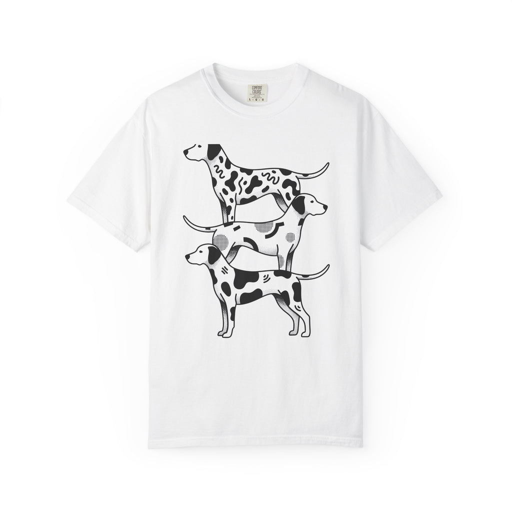 Dalmatian T-Shirt Dog Fauna Gift Women Flat T-Shirt Dalmatian T-Shirt Dog Fan Graphic Design Illustration Sketch Spot Design T-Shirt