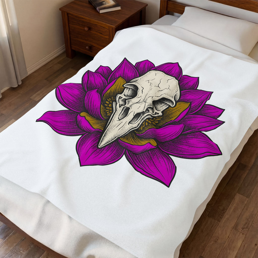 Bird Head Flower Blanket Boho Chic Emo Gift Women Line Art Blanket Floral Head Blanket Hippie Fan Minimalist Blanket Goth Graphic Classic Lotus