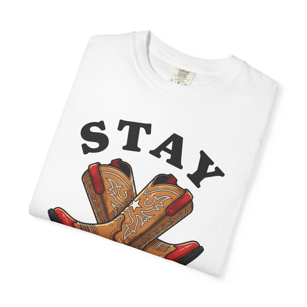 Cowboy Boots T-Shirt 4th Of July Country Gift Women Modern T-Shirt Boot T-Shirt Patriot Fan Western T-Shirt Country Graphic Classic Star T-Shirt