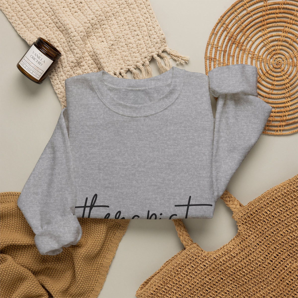 Therapist Word Art Sweatshirt Therapist Wellness Gift Women Minimalist Sweatshirt Counseling Typography Sweatshirt Mental Health Enthusiast Simple Sweatshirt